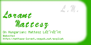 lorant mattesz business card